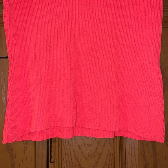 Vintage 90’s Andrea Viccaro Ribbed-Knit Mock Neck Short Sleeve Poppy Sweater Top - Picture 11 of 16